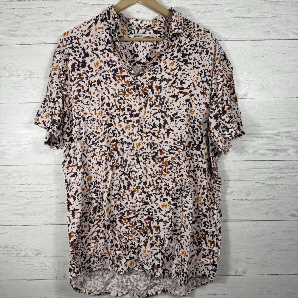 Breakout Mens Casual Button Down Shirt Size XLarge Cotton Colorful Hipster